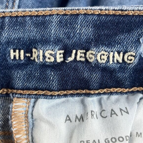 American Eagle Womens Hi-Rise Jegging Blue Distressed Size 000 - Picture 11 of 15